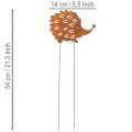 Gartenstecker Metall Igel Rostoptik 20cm für Aussenbereich | Floristik24.ch