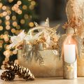 Glitzerschleife Gold mit Clip 11 cm 4 Stück | Floristik24.ch