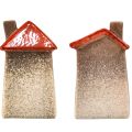 Liebevolle Keramik-Häuser – Herzdesign, Rot & Natur, 17.5 cm – Romantische Deko für zu Hause 2 St | Floristik24.ch