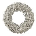 Floristik24 Holzkranz Dekokranz Rattan Natur Weiß Ø30cm H9,5cm