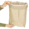 Jutetasche Geschenkbeutel mit Kunststofffolie 28×10×40cm Naturfarben | Floristik24.ch