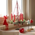 Floristik24 Kantenhocker Elch Deko Weihnachten beflockt 31cm Rot 3 St