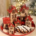 Keramikhaus Set 2 Stück, rot-beige, 7-8 cm, Dekoration | Floristik24.ch