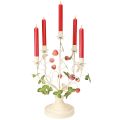 Floristik24 Kerzenleuchter 5-armig Creme Metall Erdbeer Deko H44cm
