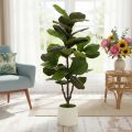 Künstliche Ficus lyrata 120 cm aus Kunststoff und Textil, grün | Floristik24.ch