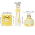 Keramik Entenfiguren mit Brille in Gelb und Weiss, 25 cm, 3er-Set | Floristik24.ch