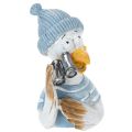 Floristik24 Maritime Dekofigur Möwe aus Polyresin Blau Weiss Silber 11 cm