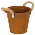 Floristik24 Metall-Kräutertopf mit Griffen, Rostdeko, Ø16,5cm, H15cm