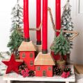 Mini Tannenbaum Holz Sockel Grün Weiß Ø8cm H18cm 3St | Floristik24.ch