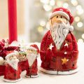 Nikolaus Teelichthalter aus Keramik mit Sternen 15cm rot | Floristik24.ch