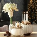 Papier-Dekokugel Kürbisform 34cm Weiss 2er-Set | Floristik24.ch