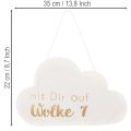 Papierdekoration Wolke 7 zum Hängen 35 cm x 22 cm Weiss mit Goldaufdruck 2 Stück | Floristik24.ch