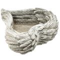 Pflanzherz Federn Steinguss Herz Grau Weiß 13×12×6cm 2St | Floristik24.ch