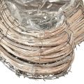 Pflanzherz Rattan Reben Natur Weiß 20cmx24cmx6cm 2St | Floristik24.ch
