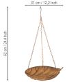 Dekoschale aus Metall zum Hängen Braun Rostoptik Ø31cm L62cm für Garten und Wohnbereich | Floristik24.ch