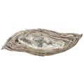 Pflanzschale Welle Rattan Natur Weiß 40x14x6cm 2St | Floristik24.ch