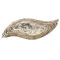 Pflanzschiffchen Pflanzwelle Rattan Natur Weiß 45x16cm | Floristik24.ch