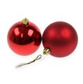 Floristik24 Christbaumkugeln Plastik Rot 8cm 6 St