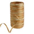 Floristik24 Raffia-Band Bicolor Gold-Creme 200m