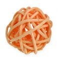 Floristik24 Rattanball Orange, Apricot, gebleicht 72St