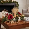Strohstern-Set aus 35 Figuren und Sternen für Christbaumschmuck, naturfarben | Floristik24.ch