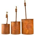 Übertopf Edelrost Deko Metall Mit Wasserhahn H25/37/43cm Set von 3 St | Floristik24.ch