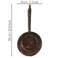 Wanddekoration Metallkorb Pfannenform Braun-Weiss Ø29cm H58cm für Innen und Aussen | Floristik24.ch