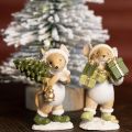 Weihnachtsmäuse Deko Maus Grün Braun H8cm 2 St | Floristik24.ch
