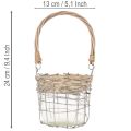 Windlicht Hängeleuchte Metall Glas Weidengeflecht Ø13 cm H12 cm 2er-Set | Floristik24.ch