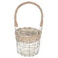 Windlicht Hängeleuchte Metall Glas Weidengeflecht Ø13 cm H12 cm 2er-Set | Floristik24.ch