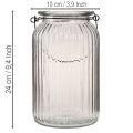 Laterne aus Glas mit Henkel zum Hängen H18cm | Floristik24.ch