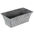Floristik24 Zinkschale rechteckig mit Rautenmuster 22cm x 12cm Grau für Innen- und Aussendekoration