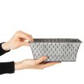 Zinkschale rechteckig mit Rautenmuster 22cm x 12cm Grau für Innen- und Aussendekoration | Floristik24.ch